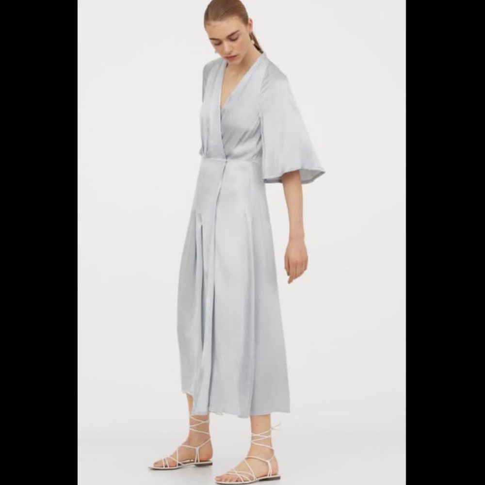 H&M V-Neck Light Blue Wrap Dress - NWT